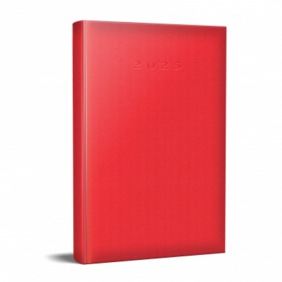 AGENDA DATATA RO A5, 352 PAGINI, COPERTA BURETATA, CULOARE ROSU CORAL 2025 P9495700