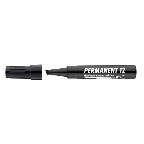 Marker permanent ico 12 negru - 6373