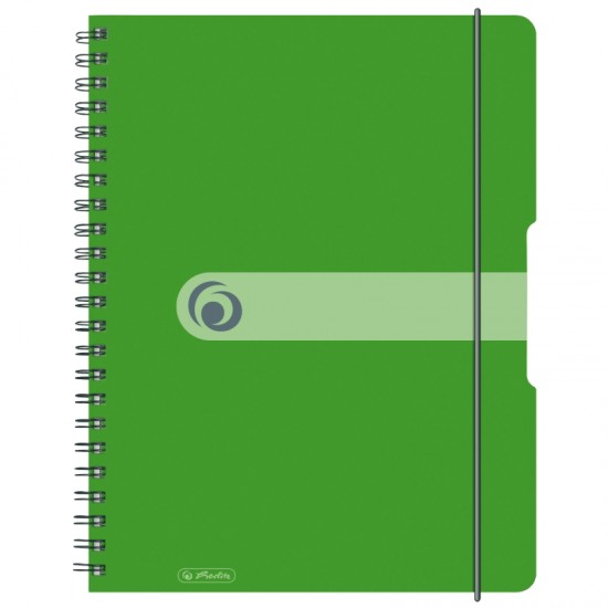 Caiet a4 80f spirala elastic perforat eotg coperta pp verde opac - 11293099