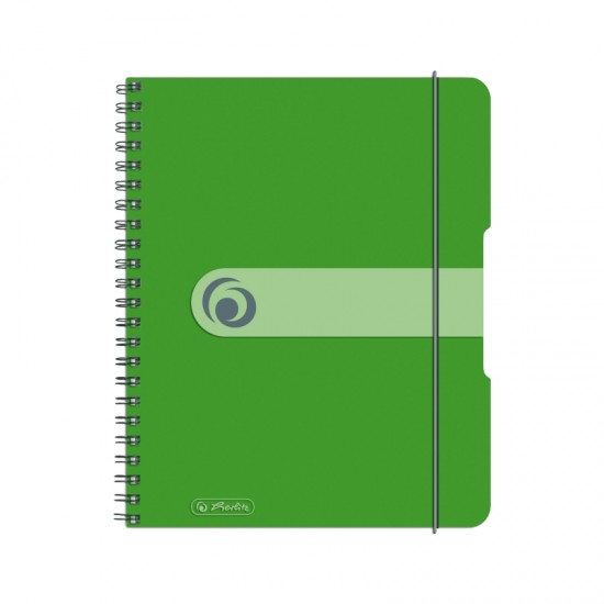 Caiet a5 80f spirala elastic perforat eotg coperta pp verde - 11293784