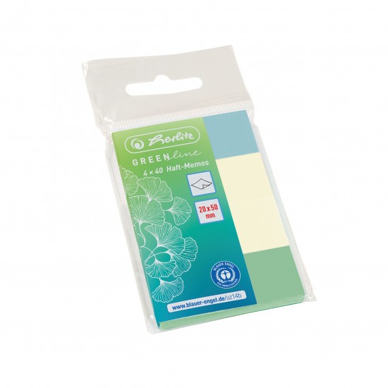 Bloc notite mini adezive 20x50mm 4x40f greenline - 50033447