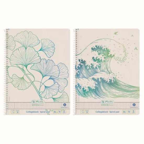 Caiet a4 70f spirala patratele motiv wave greenline - 50033478