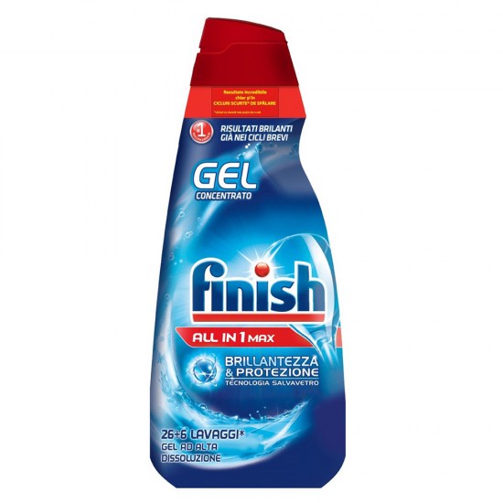 Detergent de vase gel pentru masina de spalat finish all in one max regular, 650 ml - 5201347172732
