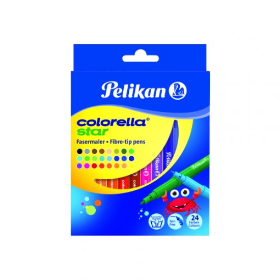 Carioca colorella star c302, set 24 culori, varf 0,8mm - 814522