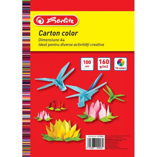 Carton color a4 160gr top 100 diverse culori - 9470880