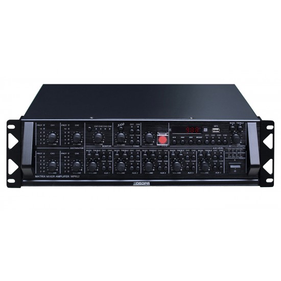Amplificator cu mixer matrix 4x120w dsppa mp912, cu player usb / bluetooth - AUDA-DSP-MP912
