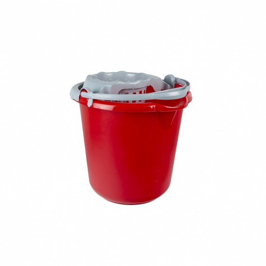 Galeata rotunda rosie cu storcator 10 litri  - AZ-6563