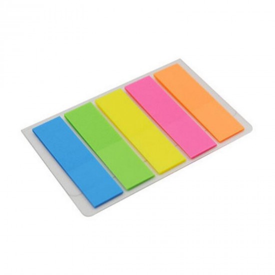 Pagemarker plastic 45 x 12 mm, forma sageata sau forma dreptunghiulara, 5 culori pe set - BO737