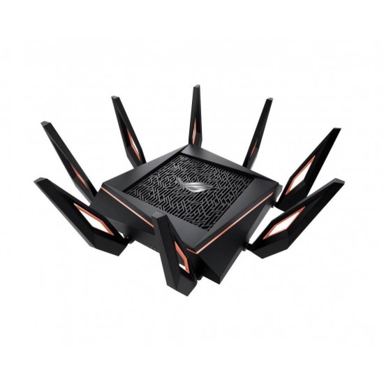 Asus tri-band wifi gaming router ax11000, gt-ax11000; network standard: ieee 802.11a, ieee 802.11b, ieee 802.11g, ieee 802.11n, ieee 802.11ac, ieee 802.11ax, ipv4, ipv6; data rate: 802.11ax (2.4ghz): up to 1148 mbps/ 802.11ax (5gh - GT-AX11000
