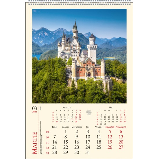 Calendar de perete castele                   - CPC
